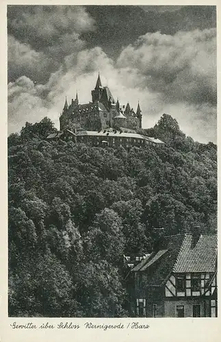 Wernigerode a.H. Gewitter über Schloss ngl 117.987