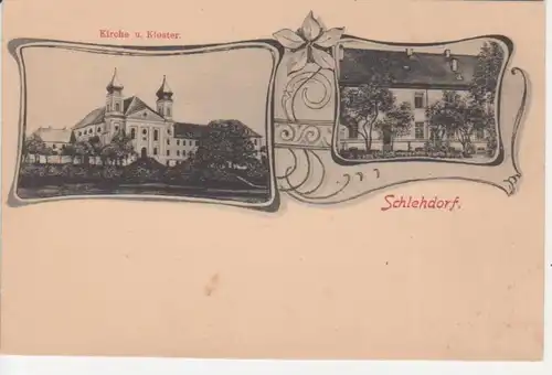 Schlehdorf Litho Kirche und Kloster ngl 77.632