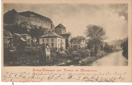 Tübingen Mondschein Hohen-Tübingen Neckar gl1901 24.067