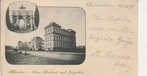 München Neue Akademie und Siegestor gl1898 77.584