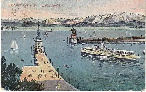 Konstanz Bodensee Hafenausfahrt gl1924 49.699