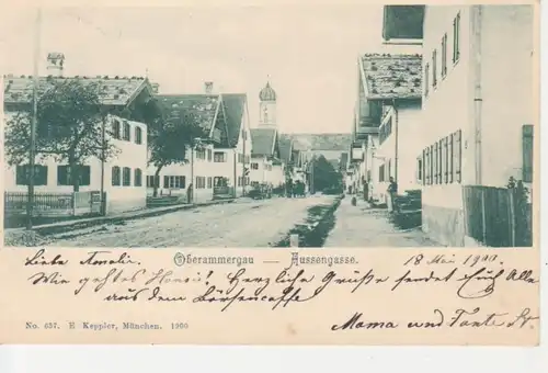 Oberammergau Partie in der Aussengasse gl1900 77.673