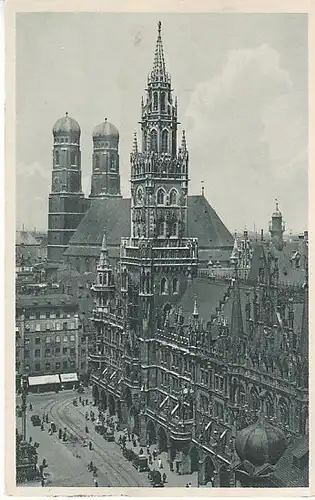 KELLNER München Rathaus und Frauenkirche gl1938 C2375