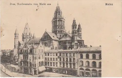 Mainz Dom Nordwestseite vom Markt her gl1906 49.845