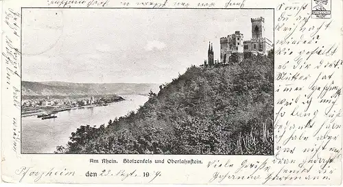 Stolzenfels und Oberlahnstein am Rhein gl1910 49.912