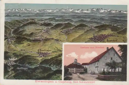 Ewattingen Gasthaus zum Hirschen Panorama gl1911 82.133