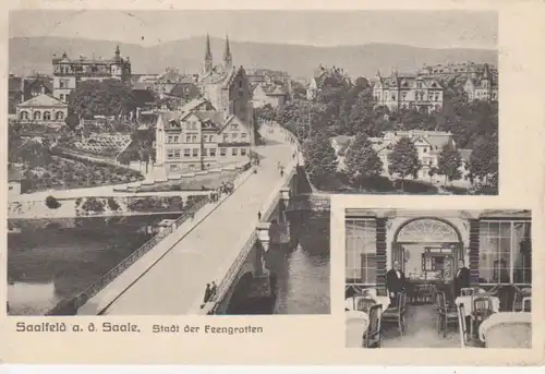 Saalfeld a.S. Bahnhofswirtschaft Panorama gl1936 88.693