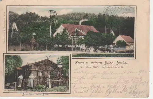 Burkau Gruß vom heitern Blick Blockhaus gl1903 85.849