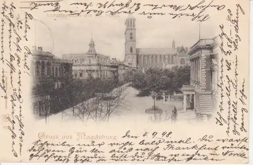 Magdeburg Augustastraße mit Palais gl1898 90.598