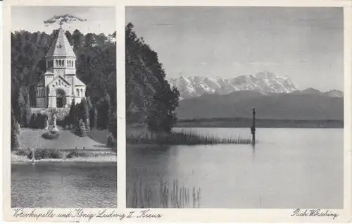 Ludwig II. v.Bayern Votivkapelle u.Kreuz gl1935 B3.875