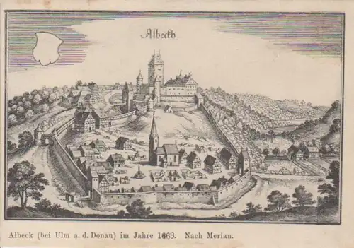 Albeck Gesamtansicht im Jahre 1663 n. Merian ngl 81.605