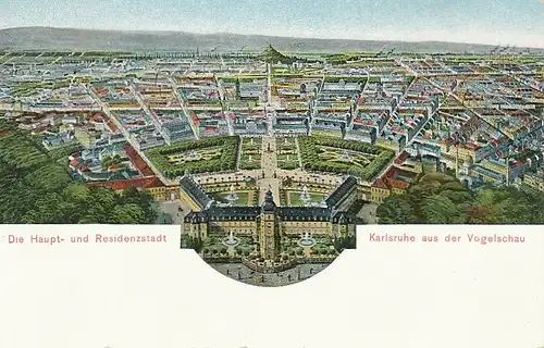 Karlsruhe aus der Vogelschau ngl 101.428