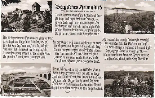 Bergisches Heimatlied Mehrbildkarte Text gl1955 49.627