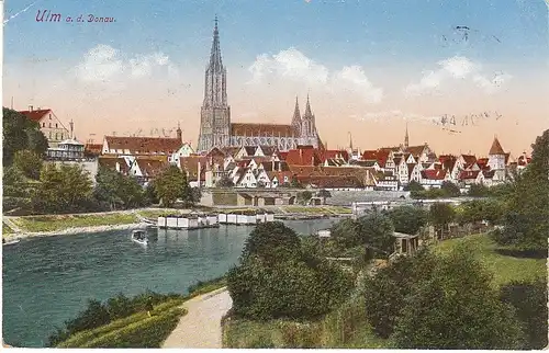 Ulm a.D. Donau Badeanstalten Münster gl1915 49.591