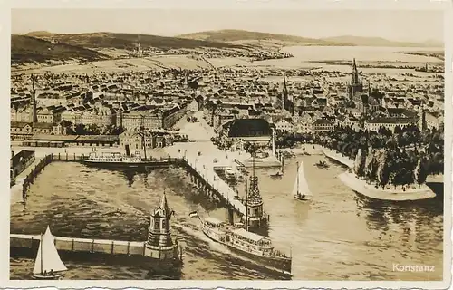 Konstanz am Bodensee Teilansicht Hafen ngl 101.509