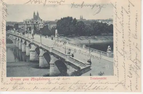 Magdeburg Partie auf der Brücke gl1901 90.596