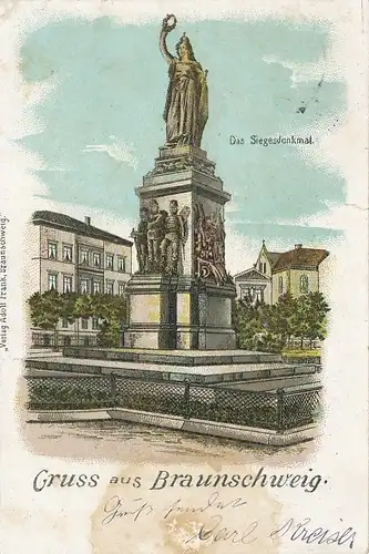 Gruß aus Braunschweig Siegesdenkmal glca1900 100.524