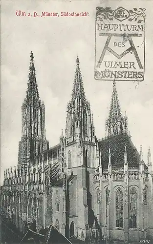 Ulm a.d. Donau Münster Südostansicht gl1909 101.625