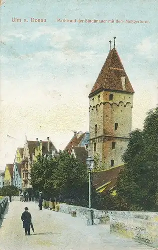 Ulm a. d. Donau Stadtmauer Metzgerturm ngl 101.584