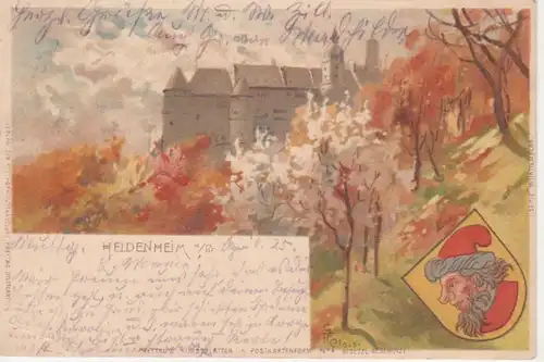 Heidenheim Schloss Herbstwald KünstlerAK gl1925 81.748