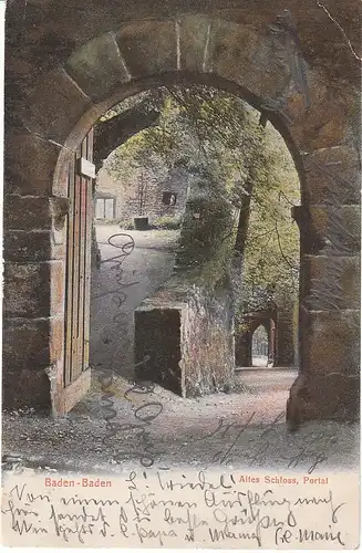 Baden-Baden Altes Schloß Portal gl1905 49.650