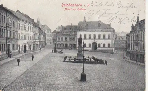 Reichenbach Markt mit Rathaus gl1927 79.940