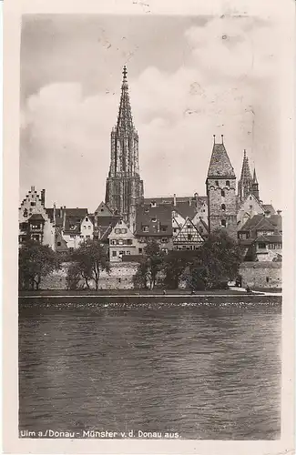 Ulm a.D. Münster von der Dounau aus feldpgl1943 49.822
