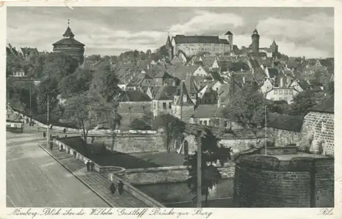 Nürnberg Blick über die Brücke zur Burg gl1939 102.638