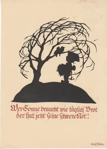 GEORG PLISCHKE Silhouette mit Spruch bahnpgl1932 28.278