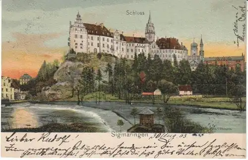 Sigmaringen Schloß mit Kirchen gl1903 24.040