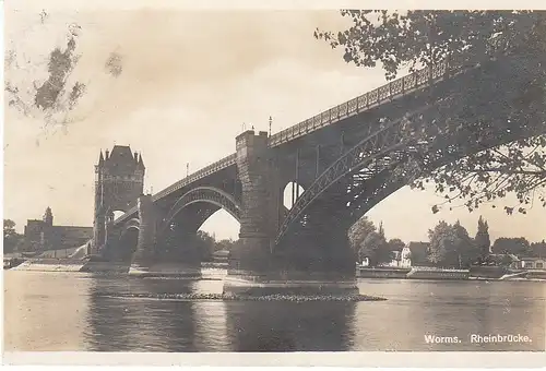 Worms Rheinbrücke Fotographiekarte gl1929 49.913