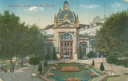 Wiesbaden Kochbrunnen mit Anlagen feldpgl1916 101.070