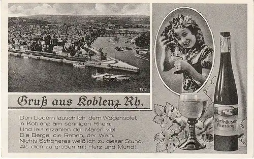 Gruß aus Koblenz mit Karthäuser Riesling ngl 49.835