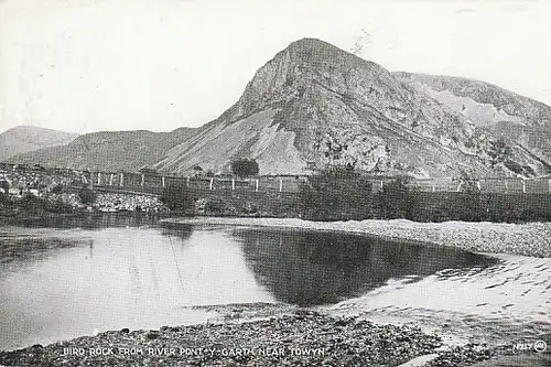 Bird Rock from River Pont-Y-Garth gl~1940? B9422