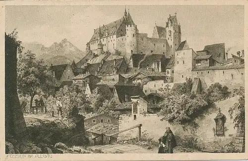 Füssen Teilansicht mit Burg gl1925 123.301