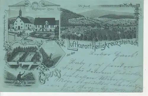 Heiligkreuzsteinach Litho Gasthaus Totale gl1900 92.987