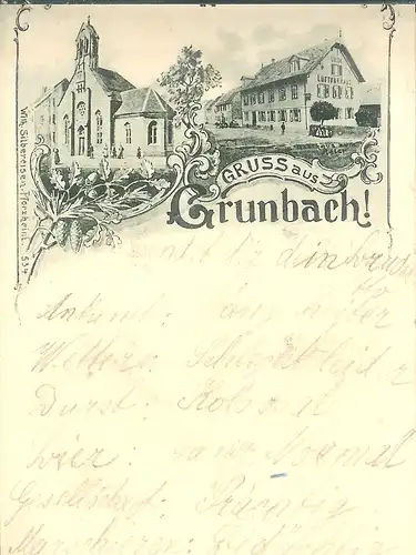 Grunbach Litho Luftkurhaus Kirche gl1898 a1942