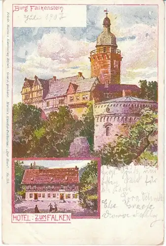 Burg Falkenstein m.Hotel zum Falken gl1907 20.865