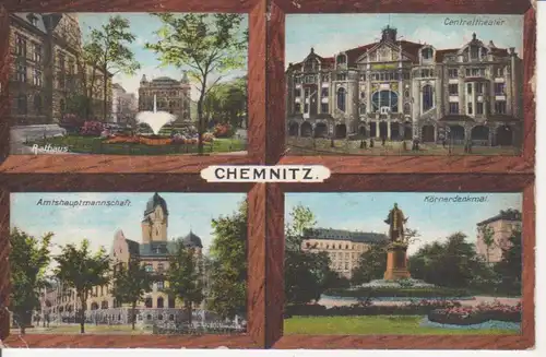 Chemnitz Rathaus Theater Denkmal gl1912 86.197