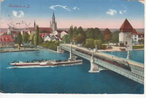 Konstanz Panorama Brücke feldpgl1915 82.000