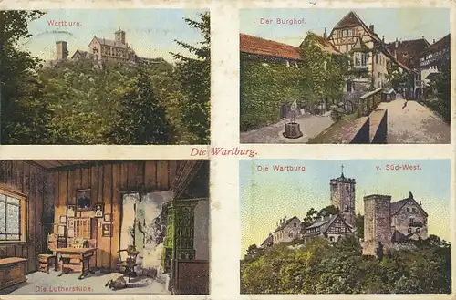 Eisenach Wartburg Burghof Lutherstube gl1912 125.223