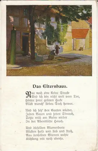 Das Elternhaus m.Versen feldpgl1916 27.609