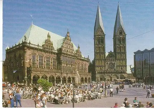 Bremen Marktplatz Rathaus Dom Parlament gl1996 C0141