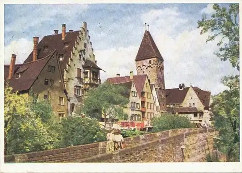 Ulm Stadtmauer mit Metzgerturm gl1959 101.567