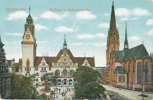 Duisburg Rathaus und Salvatorkirche ngl 100.727