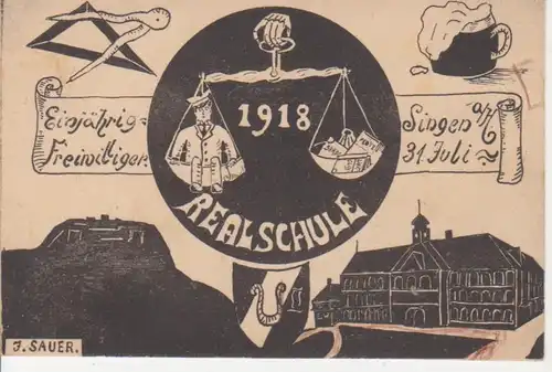 Singen Einjähriges Realschule 1918 ngl 82.774