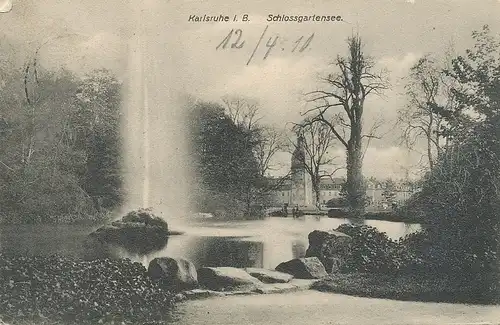 Karlsruhe i.B. Schloßgartensee gl1910 101.439