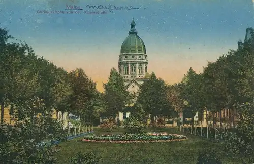 Mainz Christuskirche von der Kaiserstraße ngl 101.105