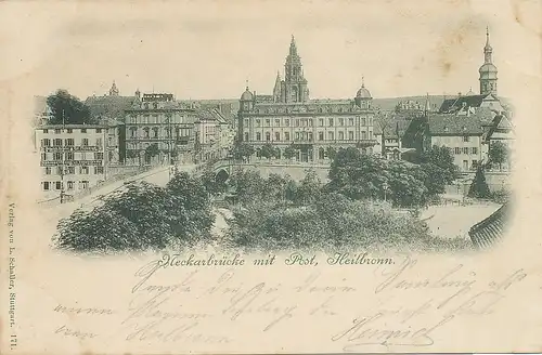 Heilbronn a.N. Neckarbrücke mit Post ngl 102.003