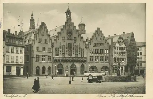 Frankfurt a.M. Römer und Brunnen gl1935 100.996